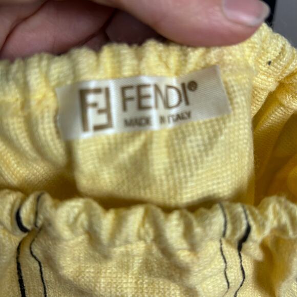 Fendi FF logo scarf large vintage black gold classic - Picture 11 of 13